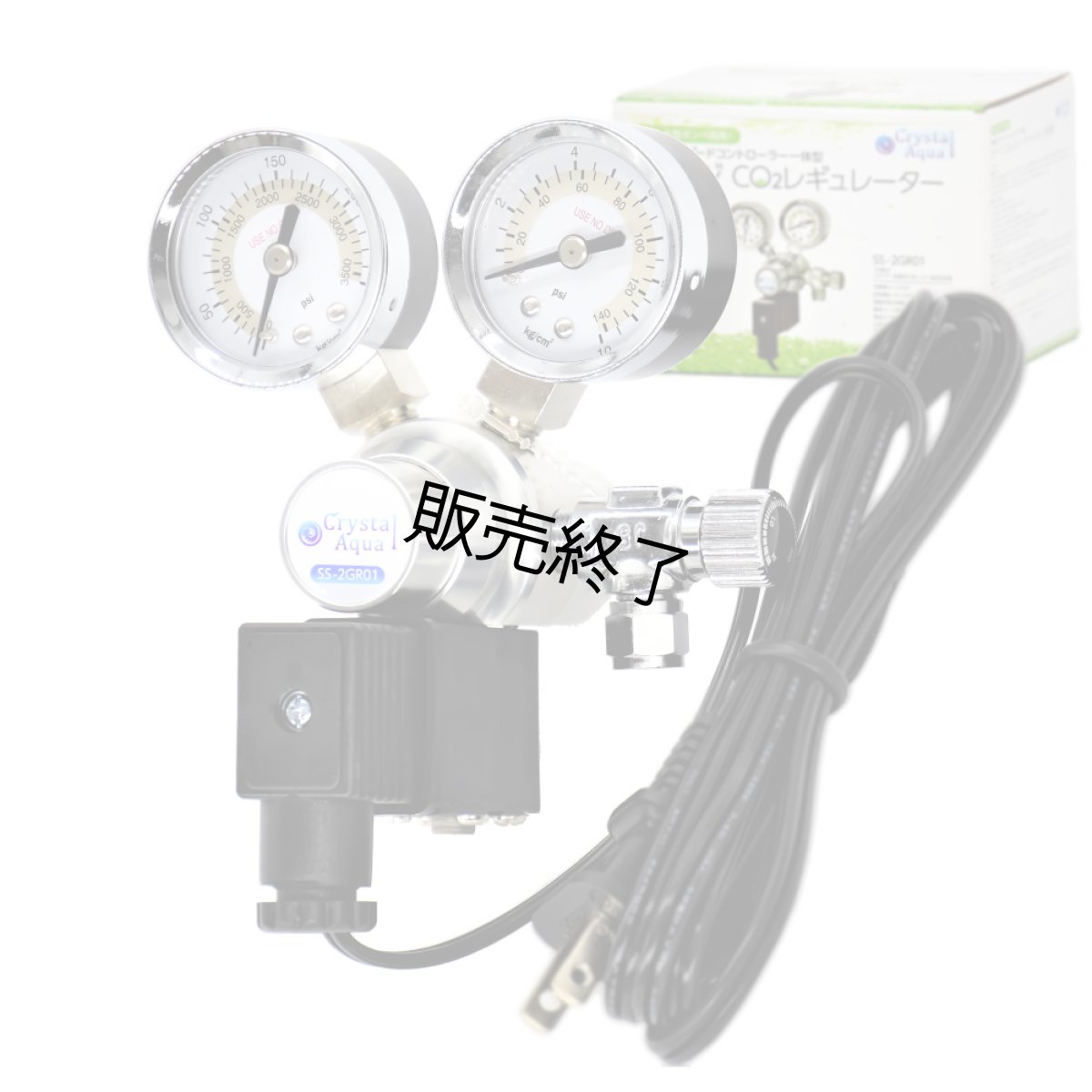 画像1: 2ゲージCO2レギュレーター SS-2GR01 / スピコン・電磁弁一体型 / 小型・大型ボンベ両用（5/8-18UNF・W22-14両用）アクアリウム 水草水槽用 水草育成 (1)