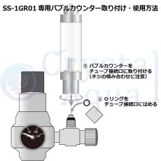 画像2: SS-1GR02AB / SS-1GR01専用バブルカウンター　/ 逆流防止弁内蔵 / アルミ製　CO2添加用品 (2)
