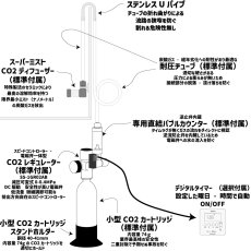 画像3: クリスタルアクア　CO2フルセットDタイプ　水草育成用CO2添加セット　低流量スピコン電磁弁一体型CO2レギュレーター、タイマー他　アクアリウム・水草水槽育成用 (3)